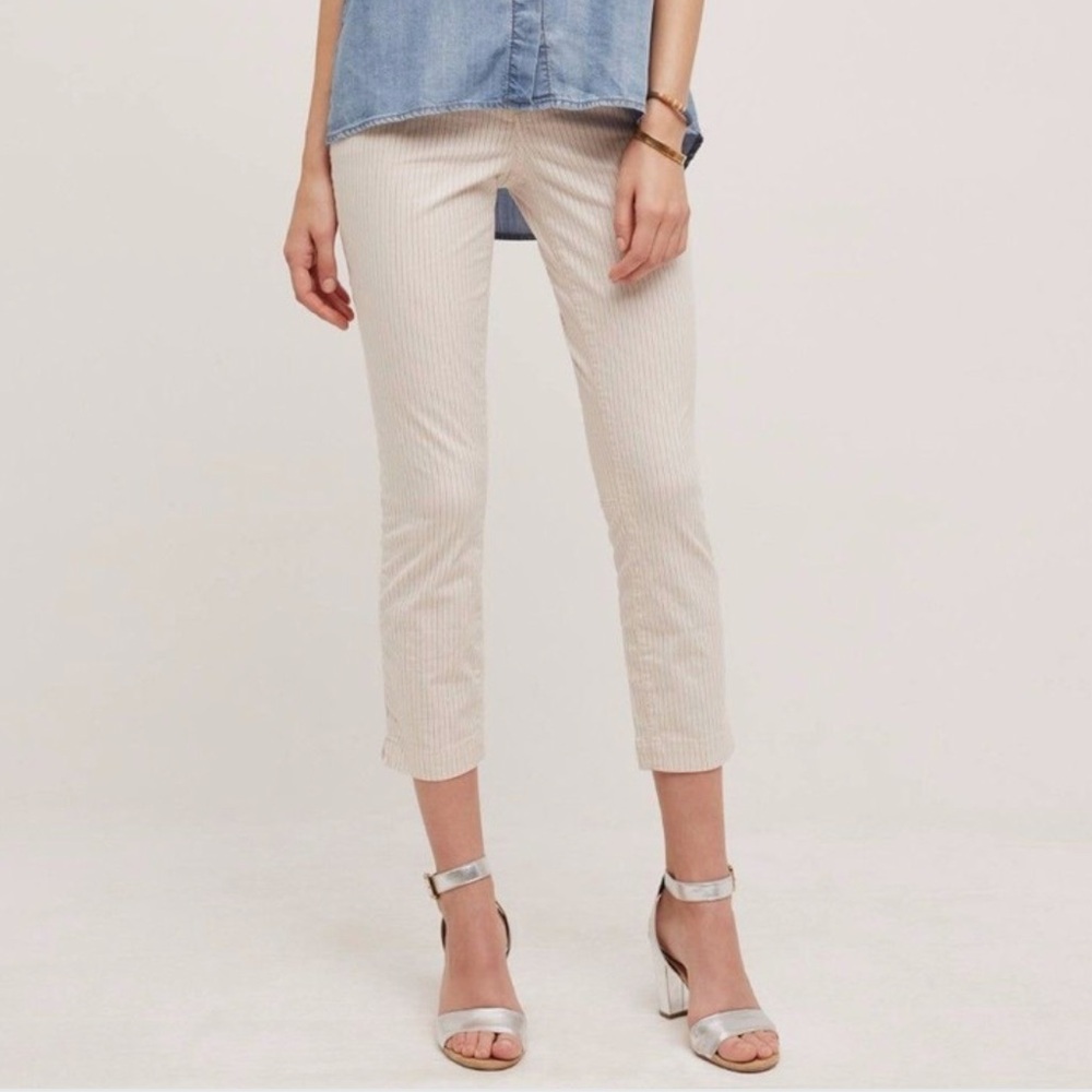 Anthropologie Pilcro and the Letterpress Blushed Striped Straight Leg Pants